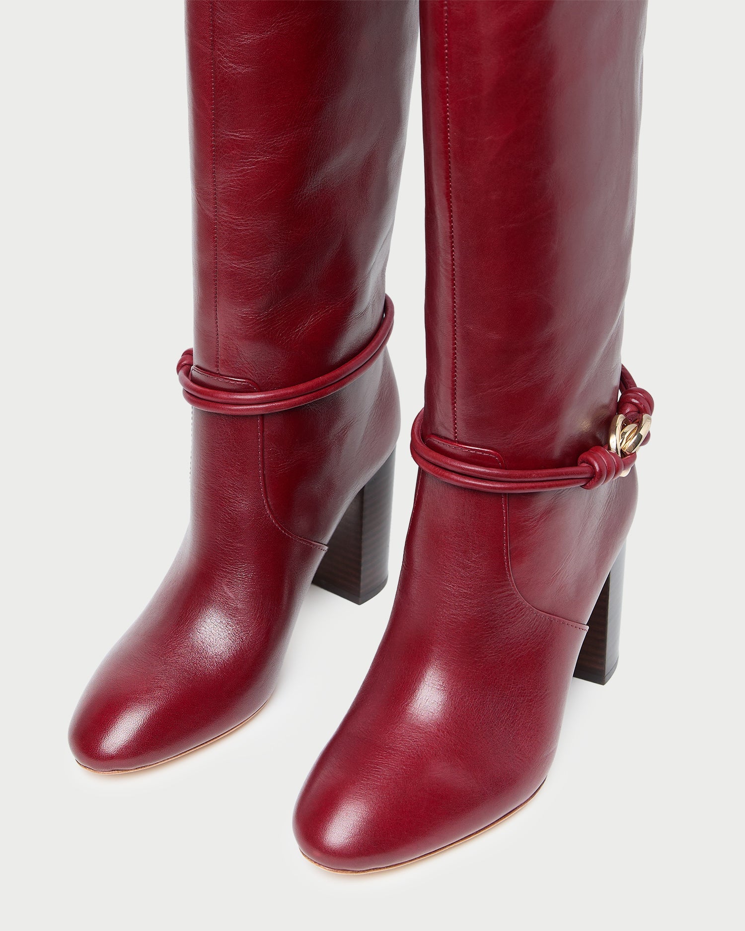 Loeffler Randall Women | Goldy Wine/Gold Leather Tall Boot