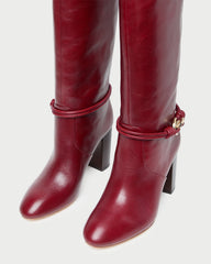 Loeffler Randall Women | Goldy Wine/Gold Leather Tall Boot