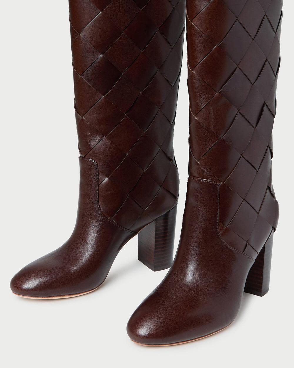 Goldy Espresso Woven Leather Tall Boot | Women Loeffler Randall