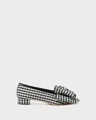 Noa Black/White Gingham Bow Flat | Loeffler Randall Women