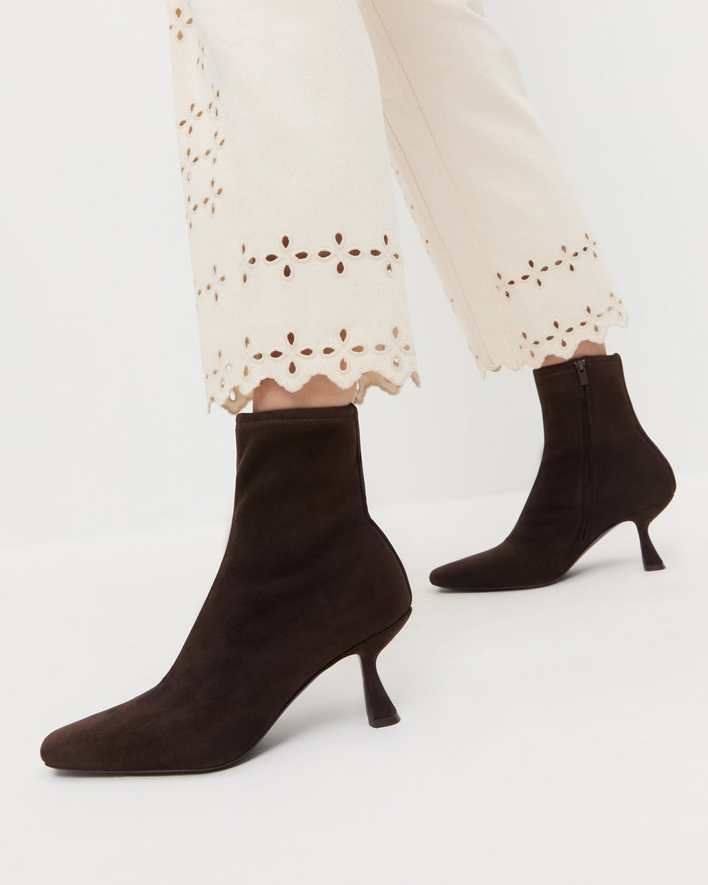 Loeffler Randall Women | Thandy Brown Suede Curved Heel Bootie