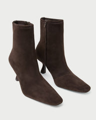 Loeffler Randall Women | Thandy Brown Suede Curved Heel Bootie