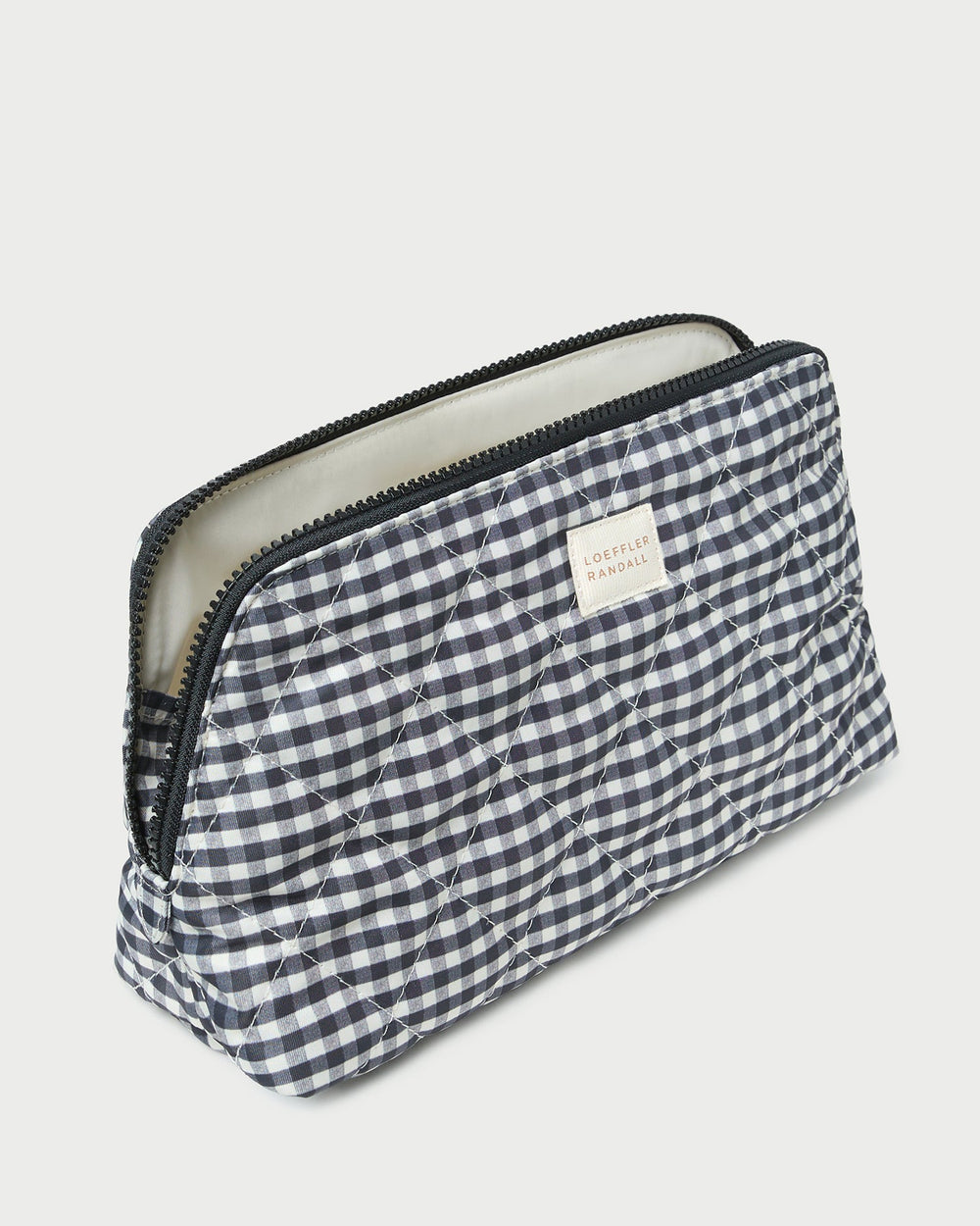 Loeffler Randall Women | Frances Black/White Gingham Cosmetic Pouch