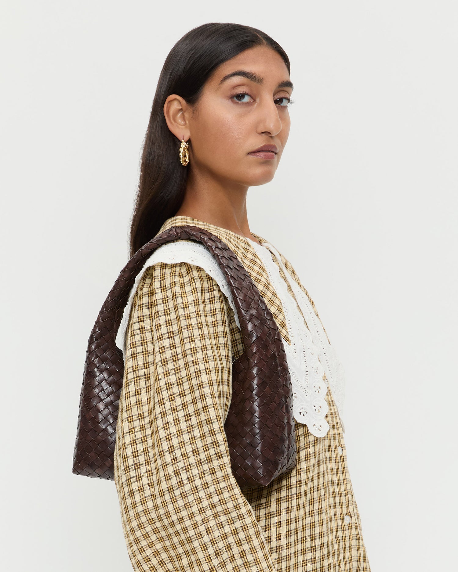 Loeffler Randall Women | Mercer Chocolate Woven Shoulder Bag
