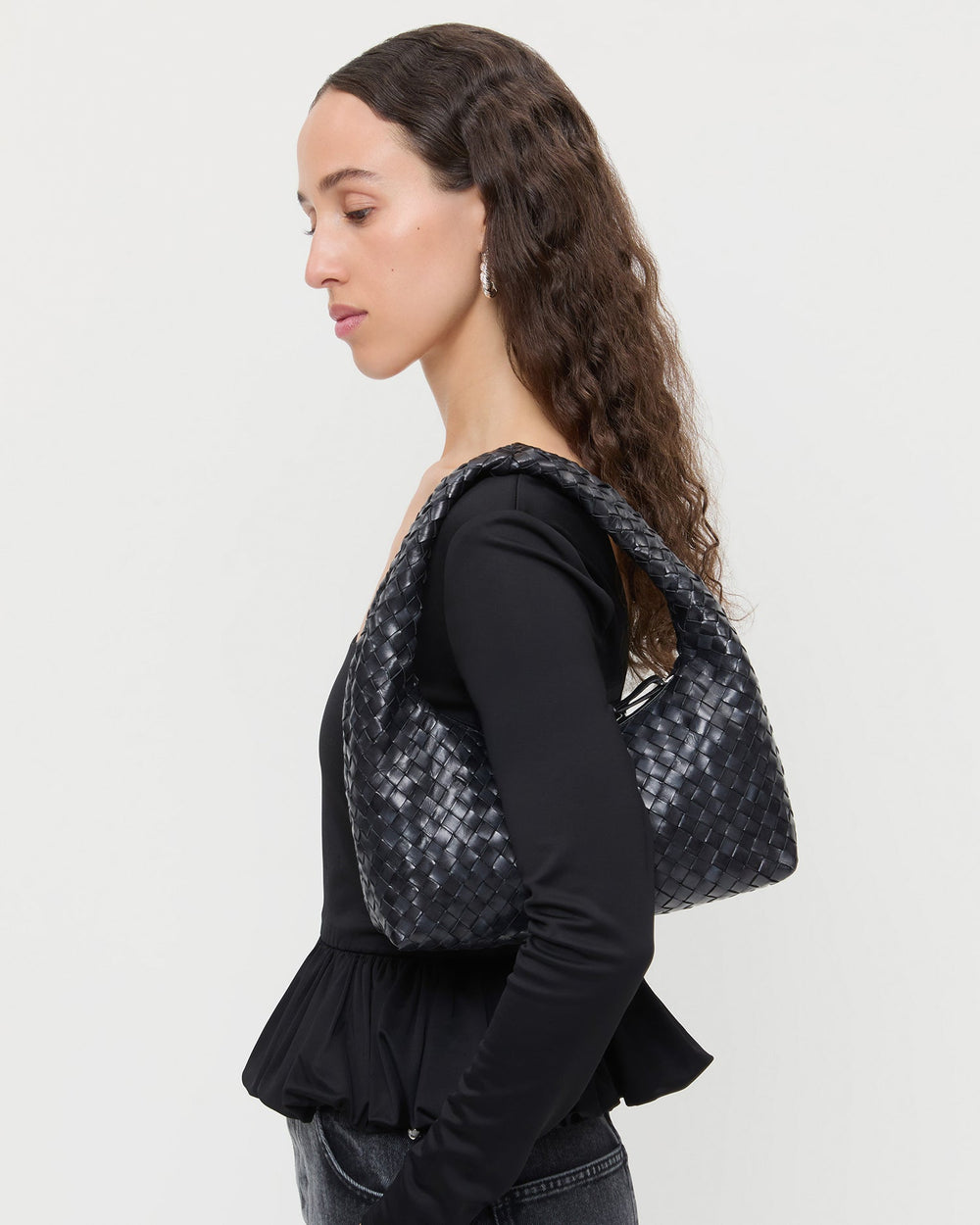 Mercer Black Woven Shoulder Bag | Women Loeffler Randall