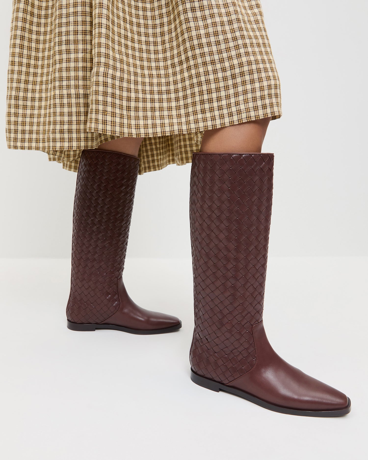 Tilly Espresso Woven Leather Boot | Loeffler Randall Women