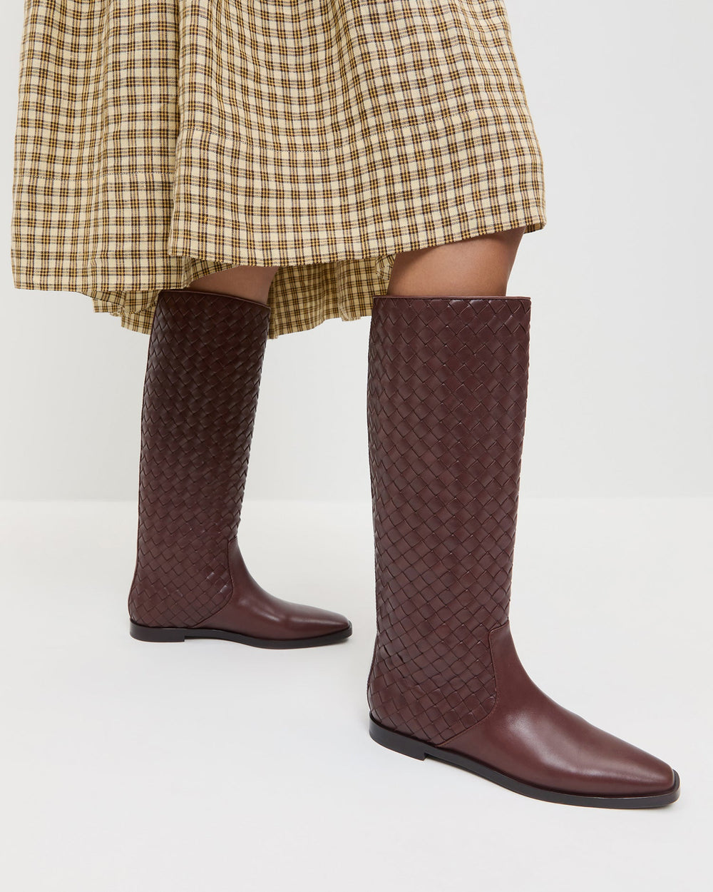 Tilly Espresso Woven Leather Boot | Loeffler Randall Women
