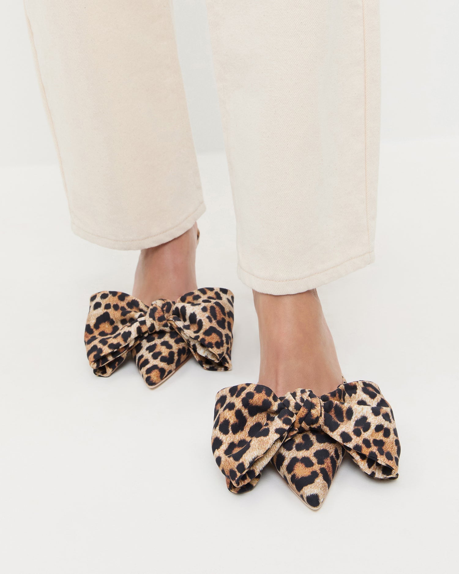 Loeffler Randall Women | Margot Leopard Jersey Bow Mule