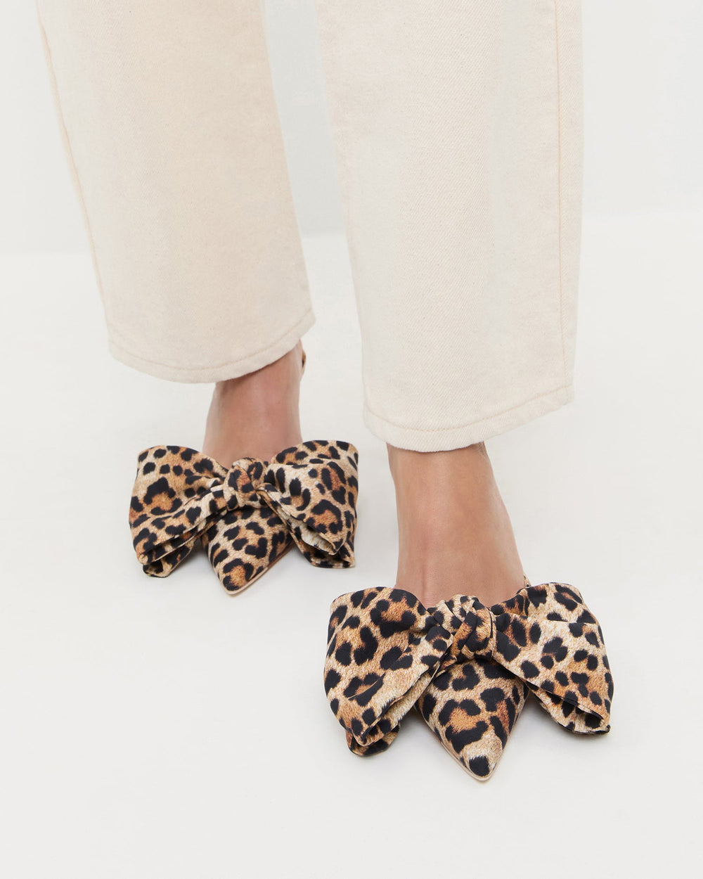 Loeffler Randall Women | Margot Leopard Jersey Bow Mule