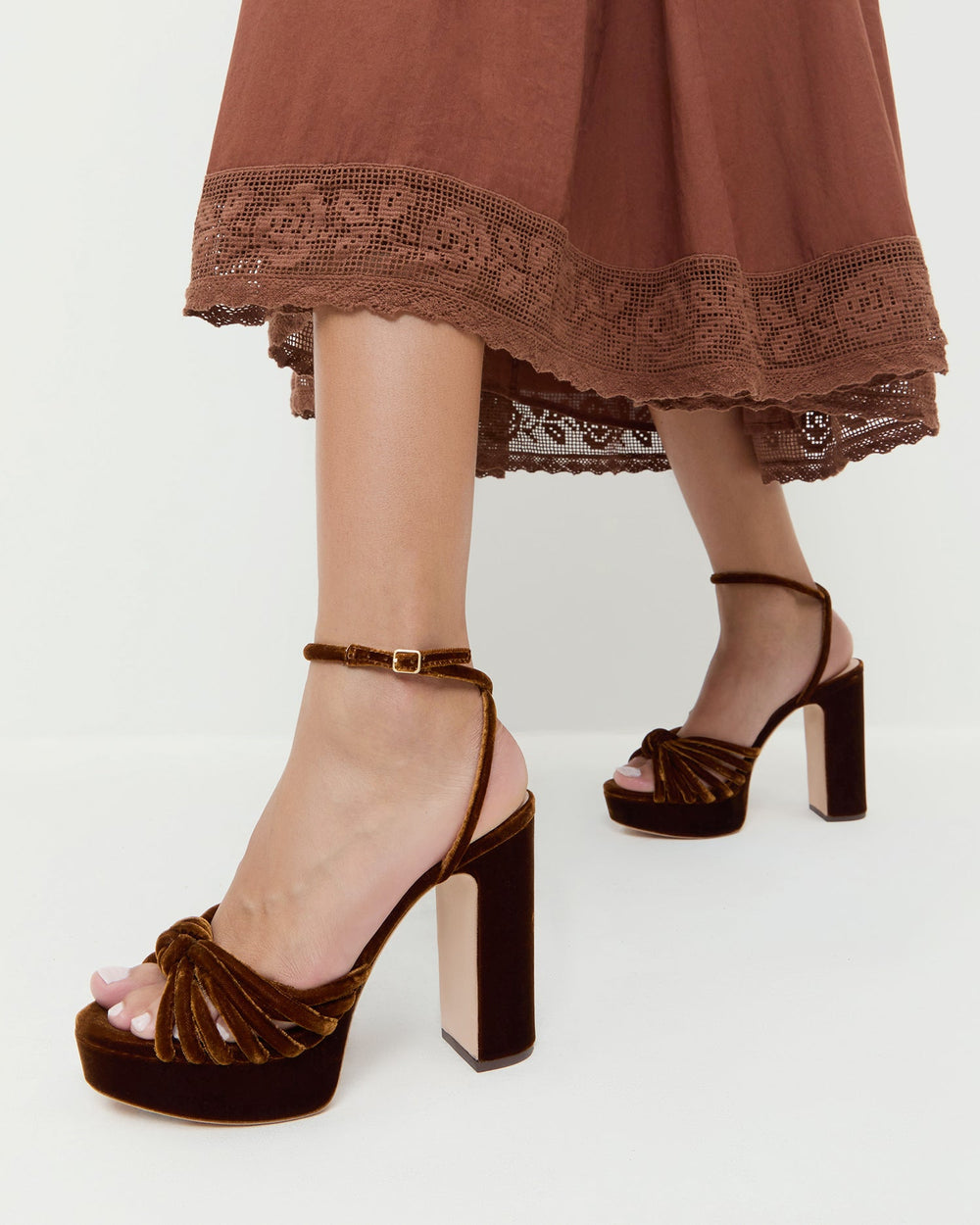 Loeffler Randall Women | Rivka Brown Velvet Platform Sandal
