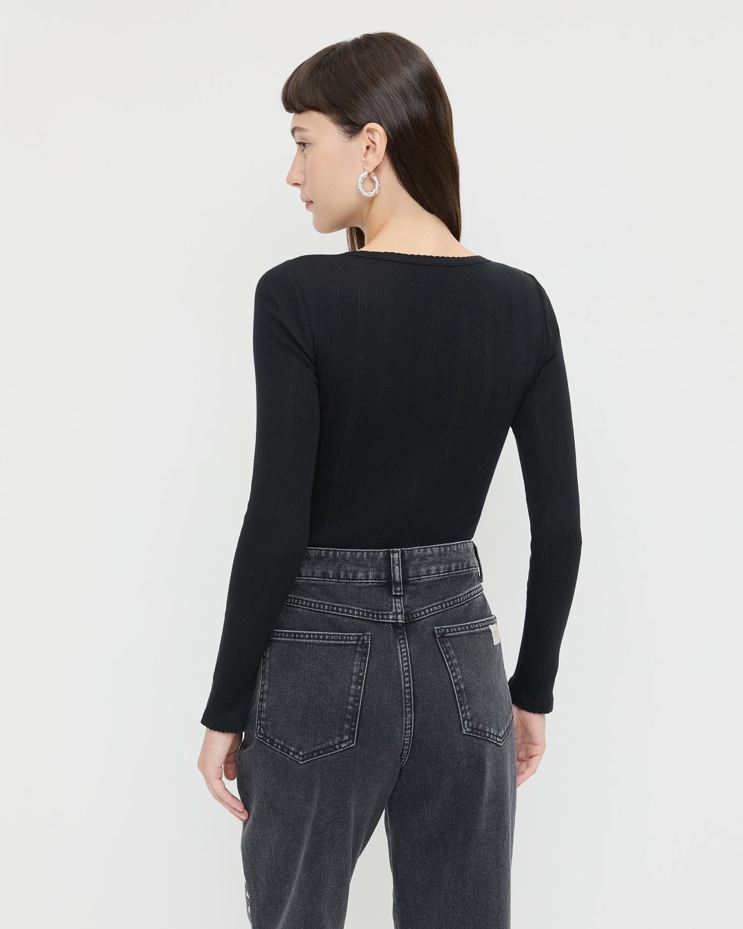 Loeffler Randall Women | Kaya Pointelle Long-Sleeve Bodysuit